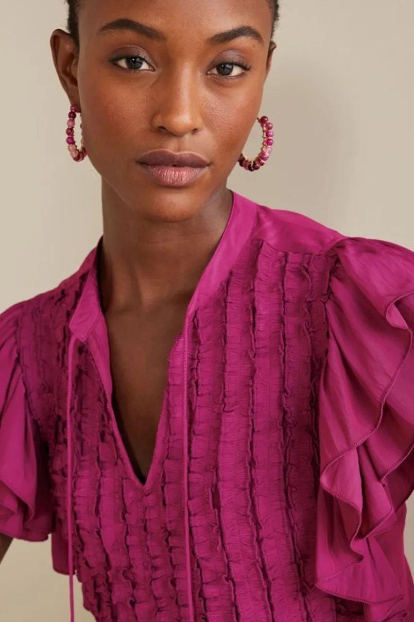 Soft Surroundings Victoria Ruffle Tunic- Tops