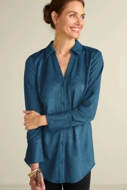 Soft Surroundings Vida Faux Suede Tunic- Tops
