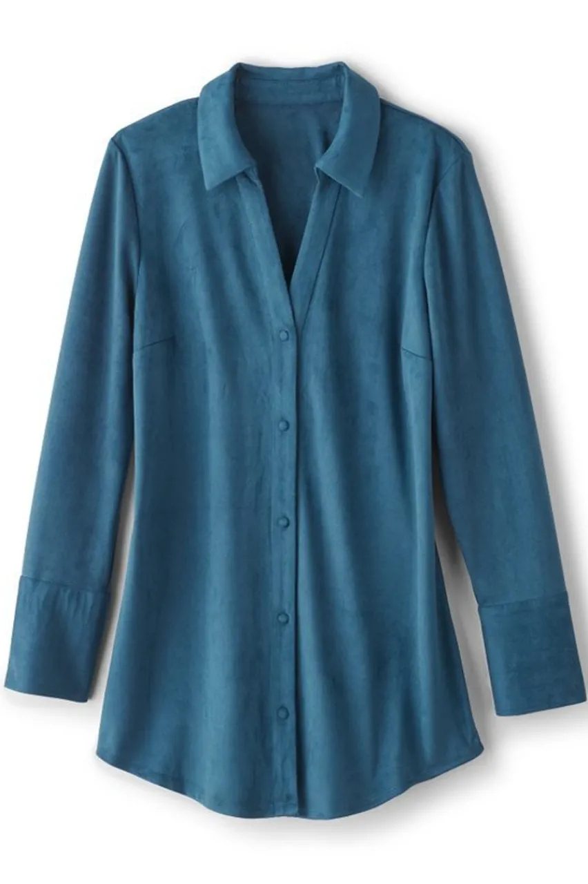 Soft Surroundings Vida Faux Suede Tunic- Tops