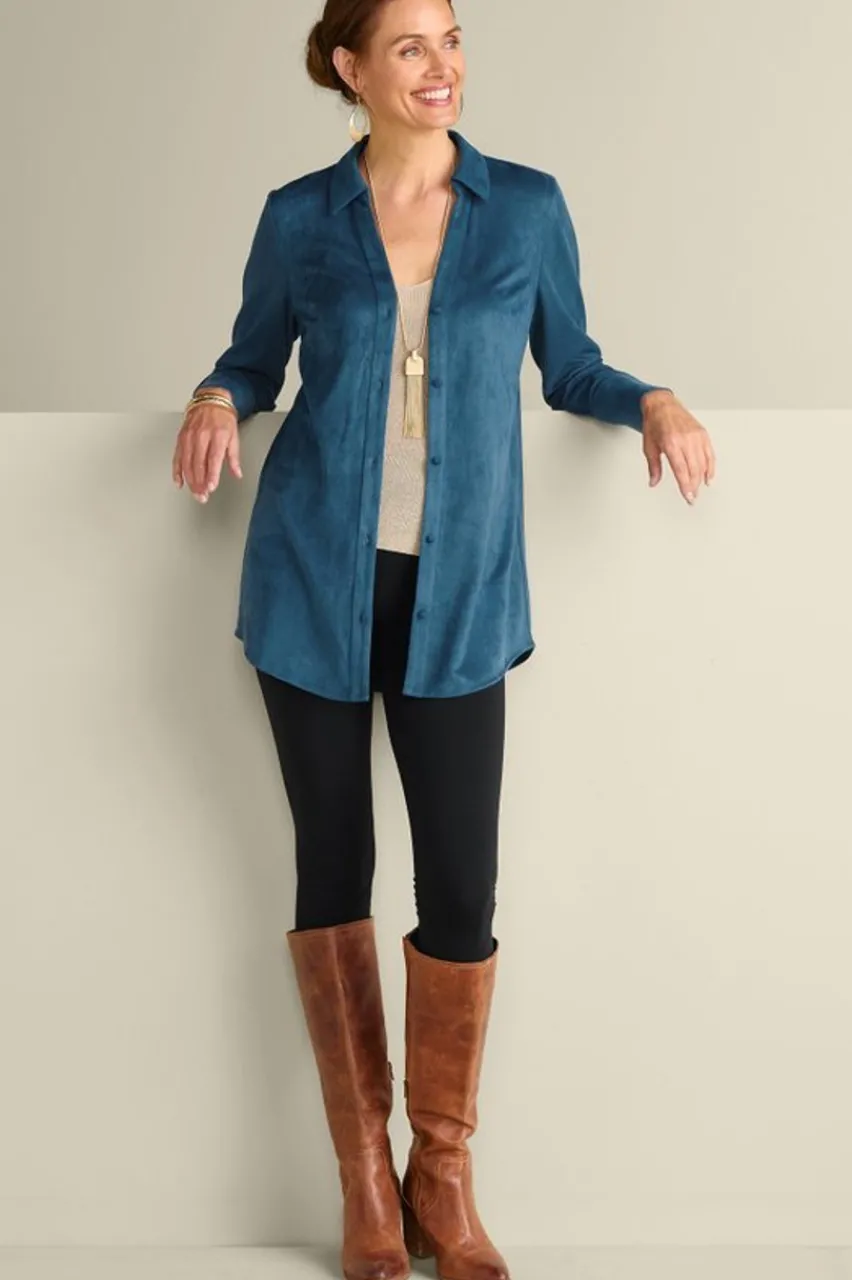 Soft Surroundings Vida Faux Suede Tunic- Tops