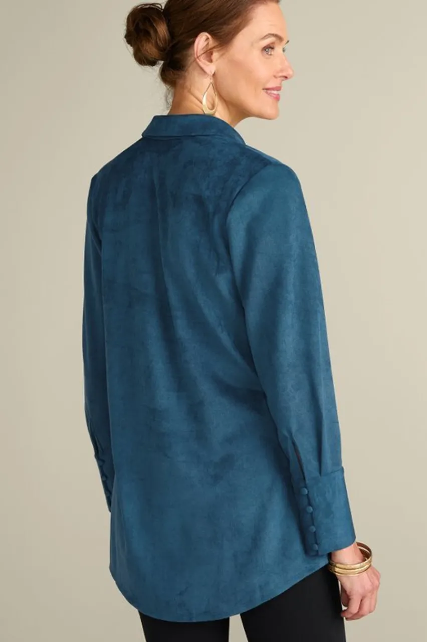 Soft Surroundings Vida Faux Suede Tunic- Tops