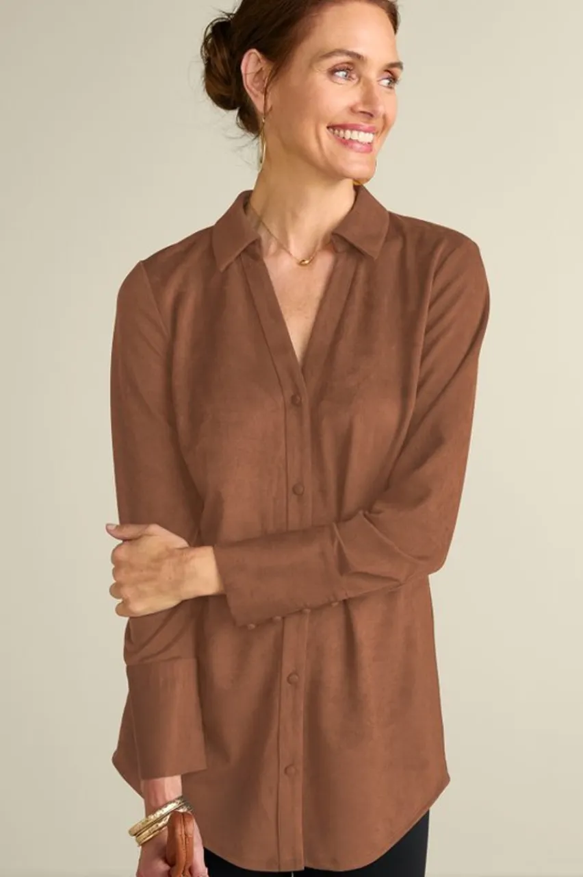 Soft Surroundings Vida Faux Suede Tunic- Tops