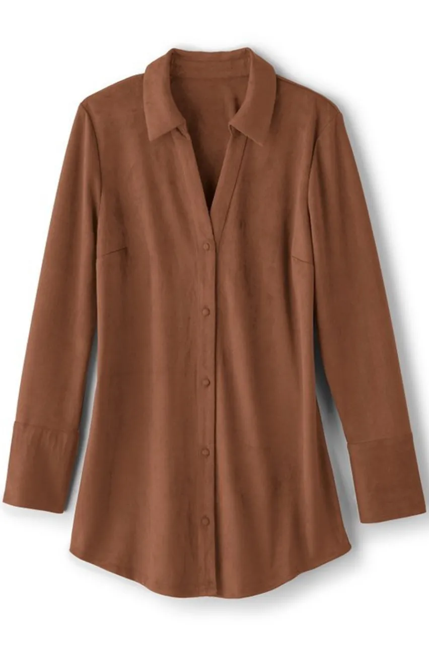 Soft Surroundings Vida Faux Suede Tunic- Tops
