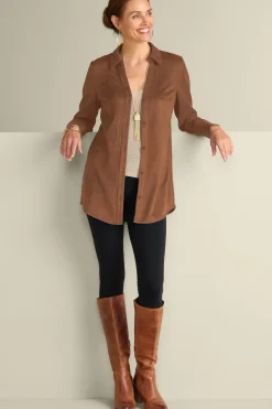 Soft Surroundings Vida Faux Suede Tunic- Tops