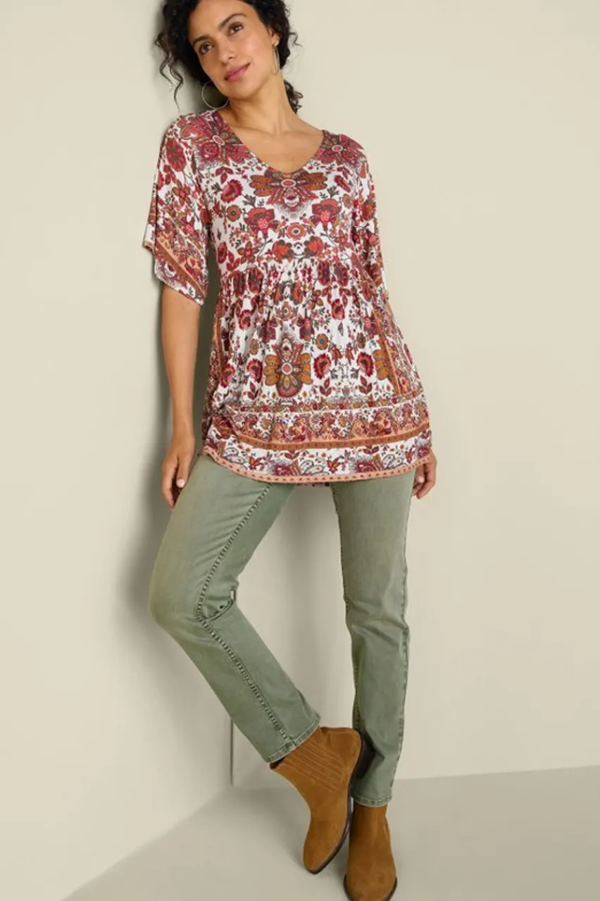 Soft Surroundings Vina Short Sleeve Tunic- Tops|Tunics & Leggings