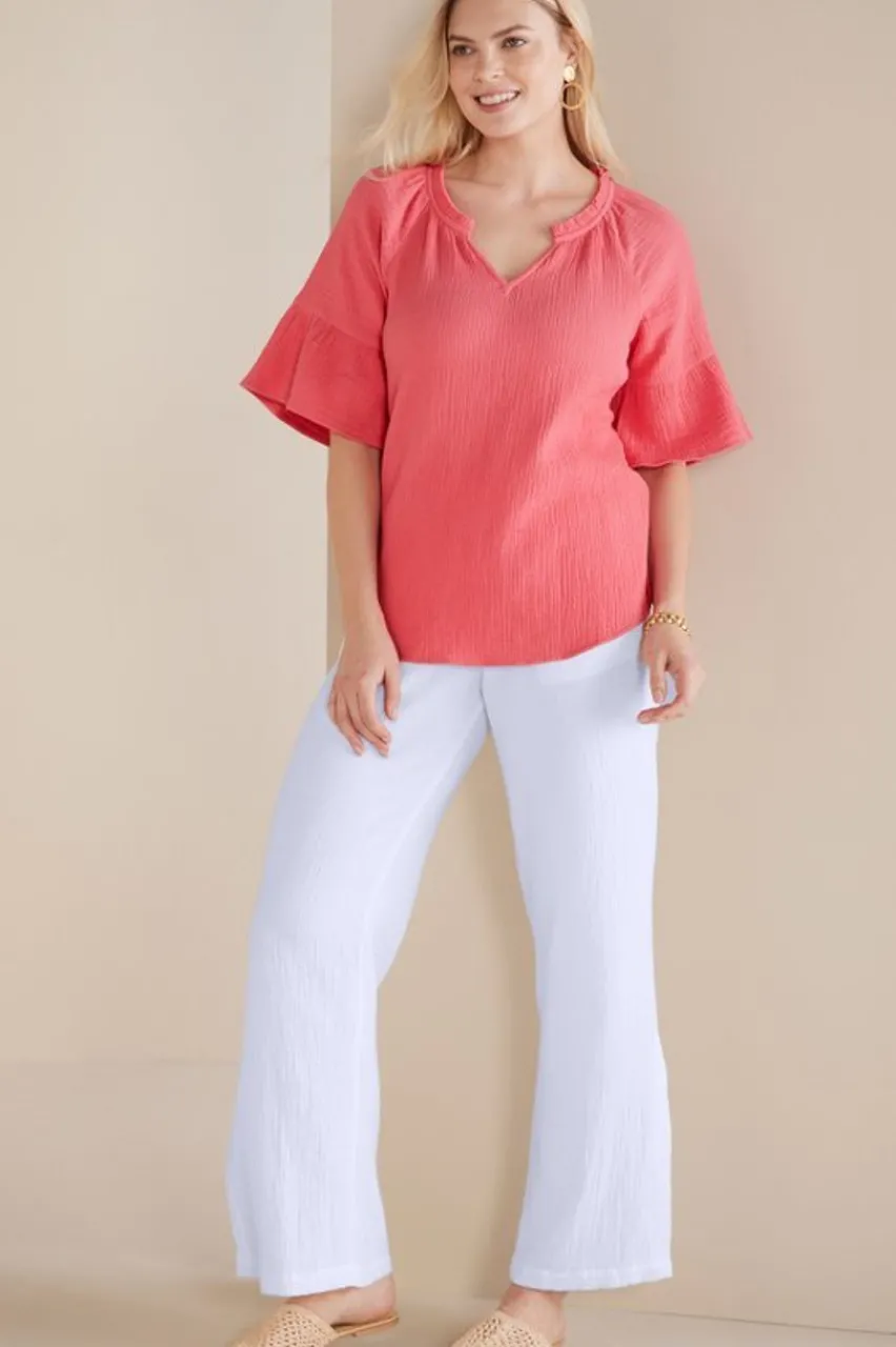 Soft Surroundings Vinka Gauze Pullover- Tops