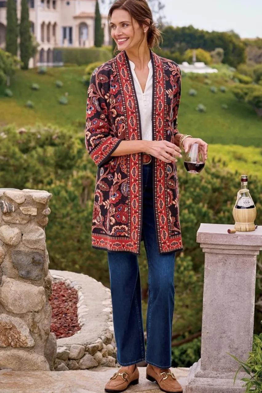 Soft Surroundings Vitrine Jacquard Cardigan- Tops|Sweaters & Cardigans