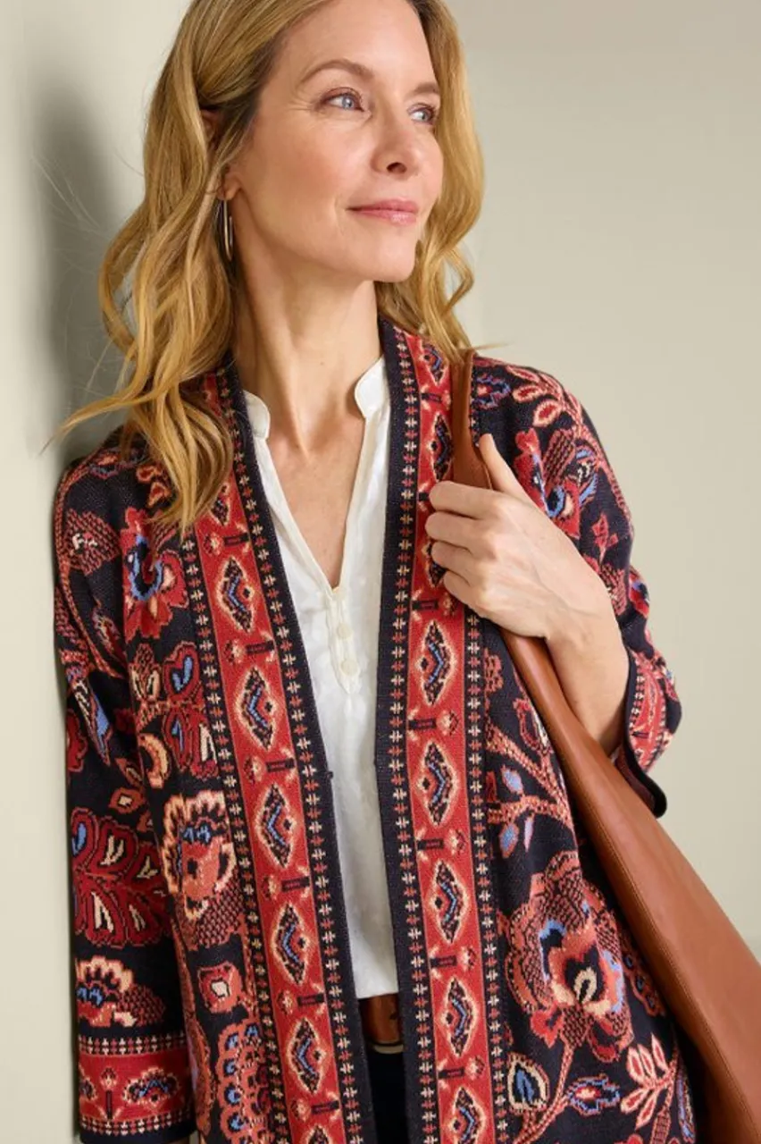 Soft Surroundings Vitrine Jacquard Cardigan- Tops|Sweaters & Cardigans