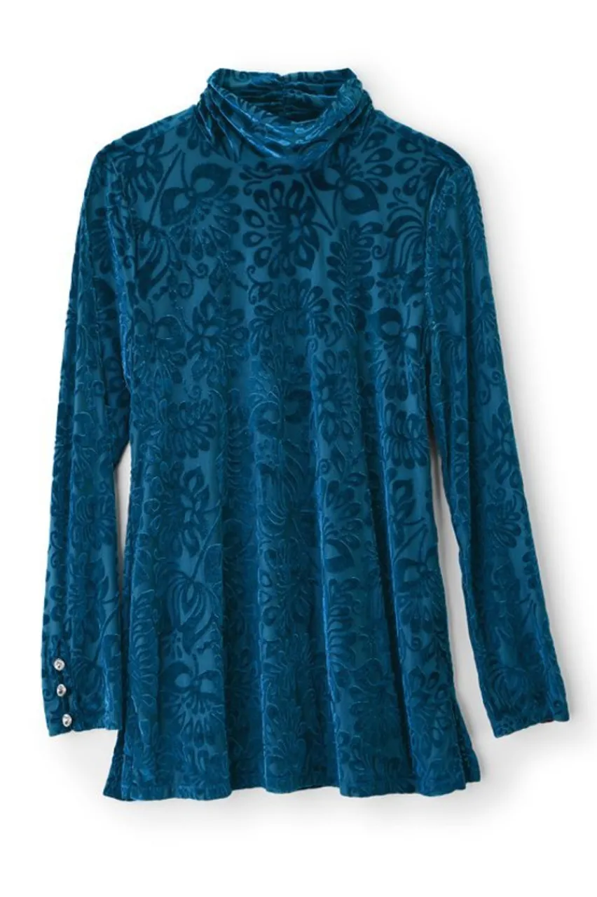 Soft Surroundings Walden Velvet Turtleneck- Tops