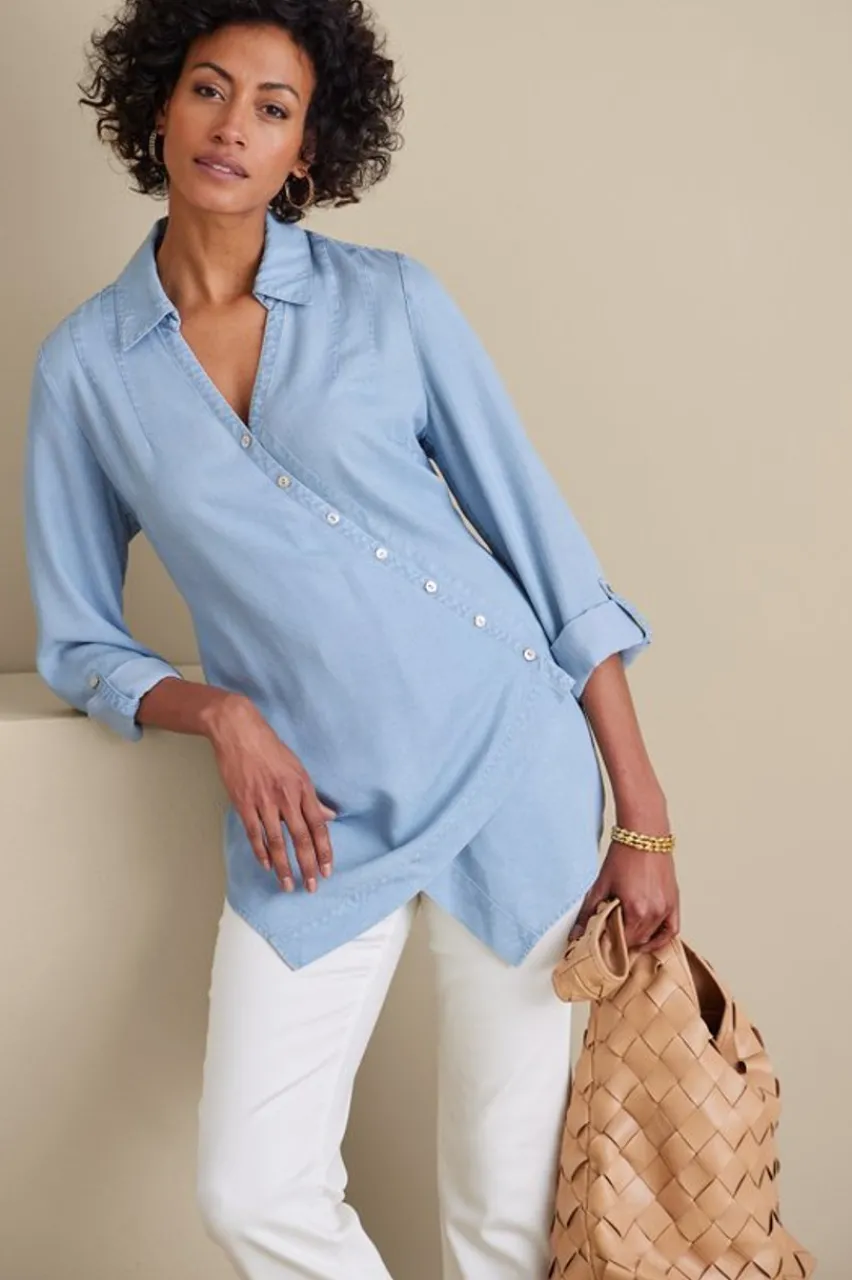 Soft Surroundings Washed Tencel™ Tunic- Tops|Tunics & Leggings