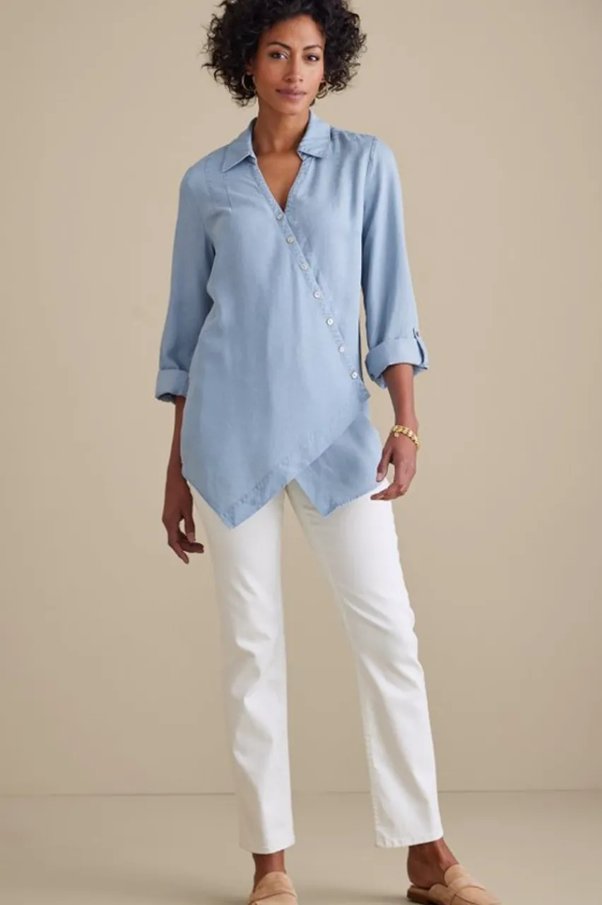 Soft Surroundings Washed Tencel™ Tunic- Tops|Tunics & Leggings