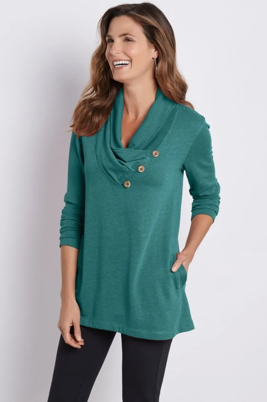 Soft Surroundings Westminster Tunic Sweatshirt- Tops|Tunics & Leggings