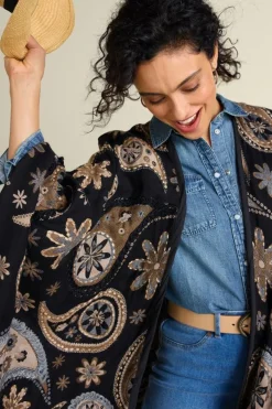 Soft Surroundings Yasmin Embroidered Wrap- Toppers|Jackets & Coats