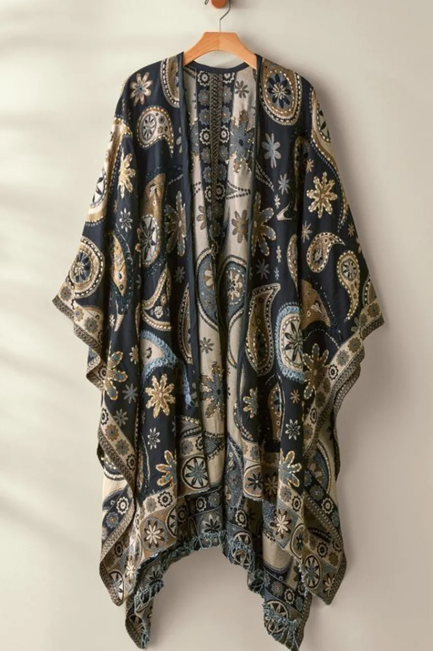 Soft Surroundings Yasmin Embroidered Wrap- Toppers|Jackets & Coats
